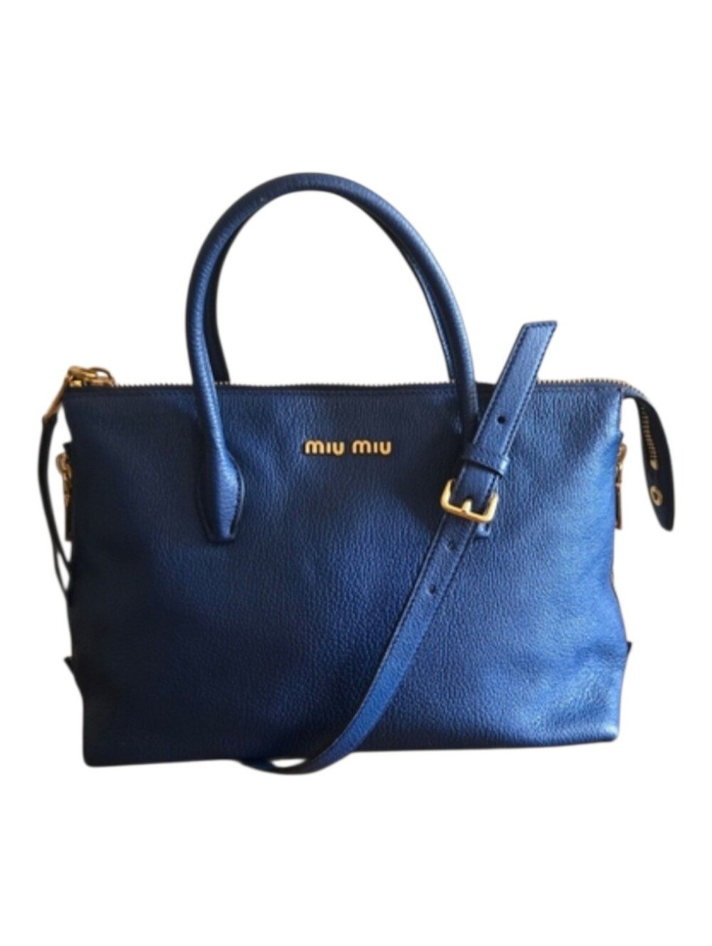 Miu Miu Navy Leather Top-Handle Satchel